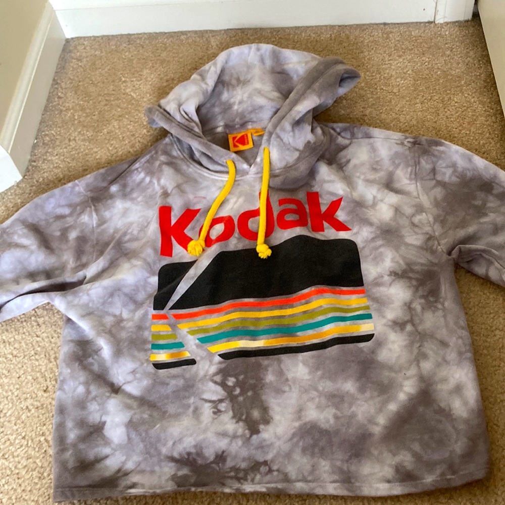 Kodak Cropped Tie-Dye Hoodie